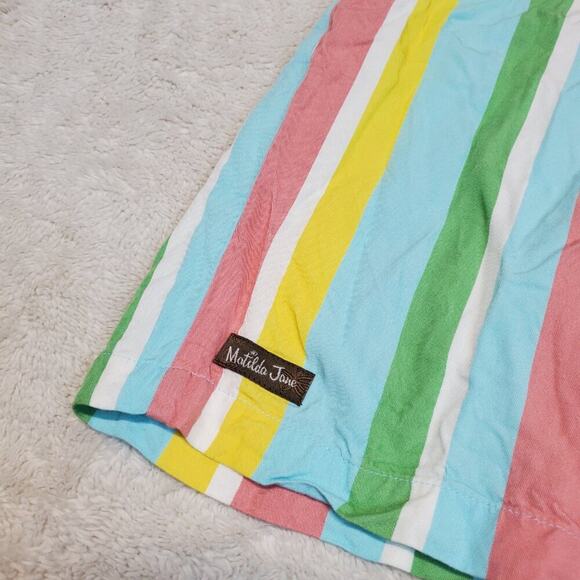 Matilda Jane Let's Go Together Cali Queen Romper Rainbow Stripes Overalls 10 - Picture 4 of 7